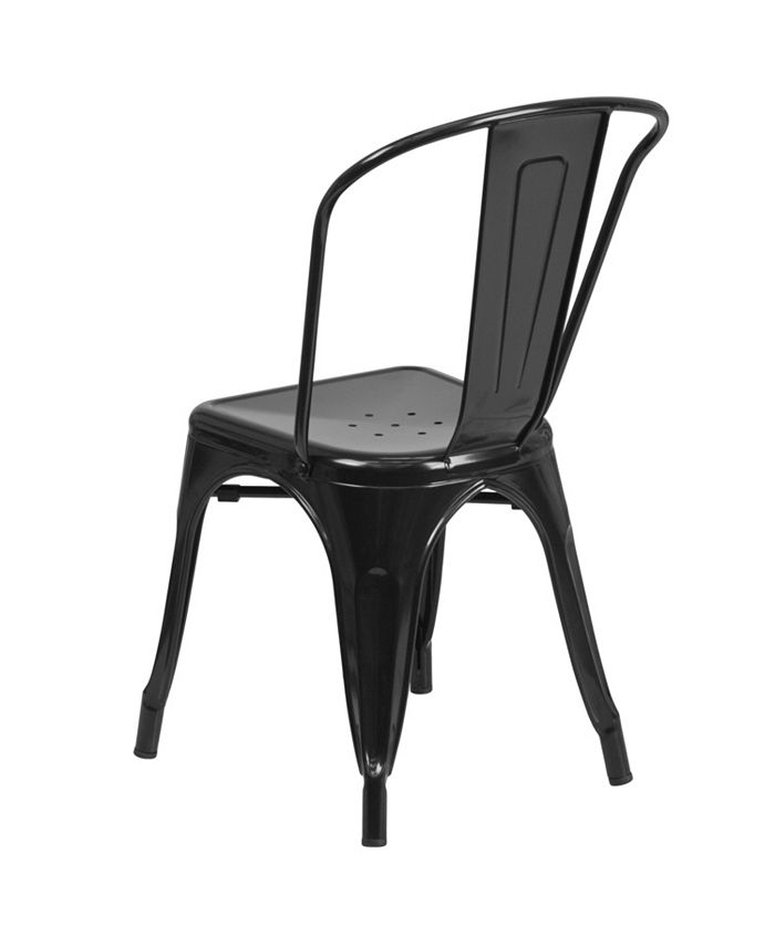 Flash Furniture Black Metal IndoorOutdoor Stackable Chair Macy's