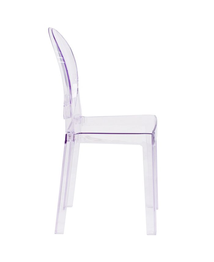 Flash furniture ghost chair with oval back in transparent crystal 2025