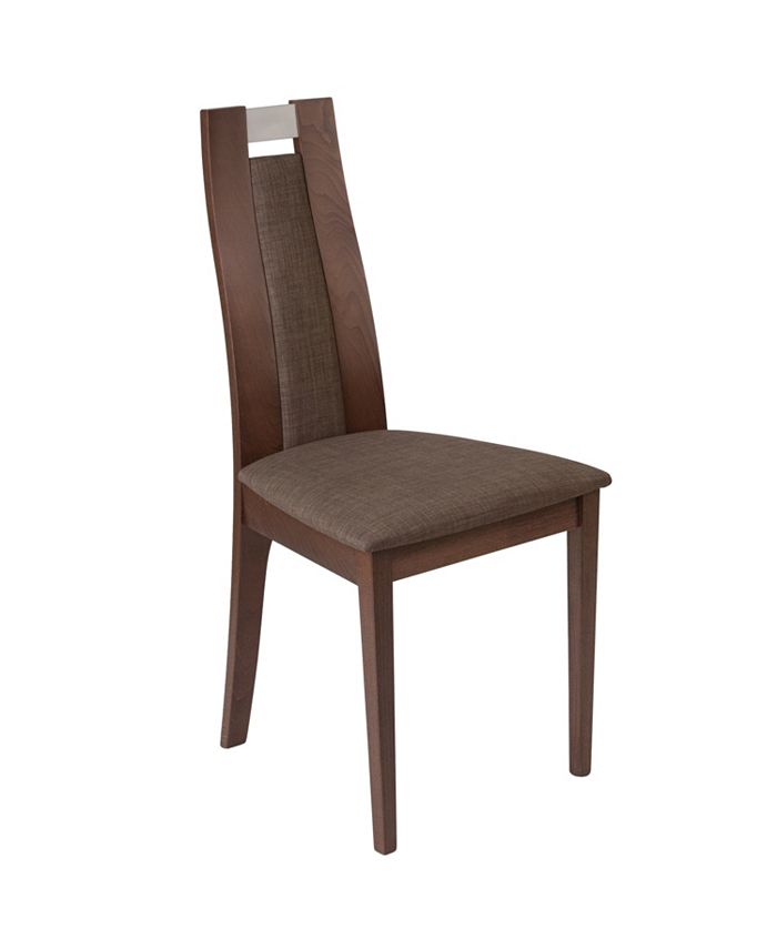 Flash Furniture Quincy Walnut Finish Wood Dining Chair With Curved Slat