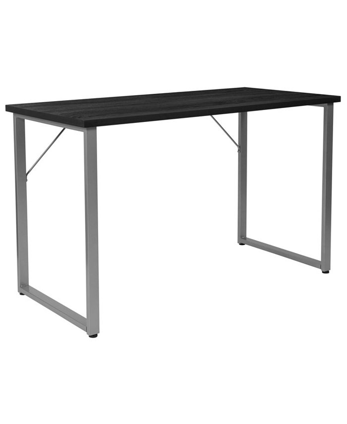 Flash Furniture Harvey Black Finish Computer Desk With Silver Metal