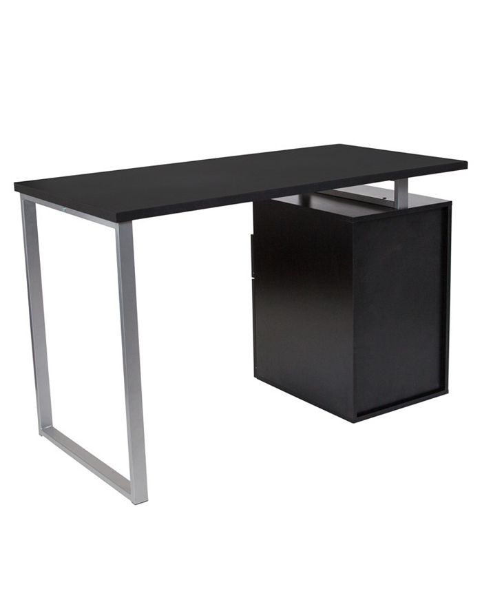 Flash Furniture Harwood Dark Ash Wood Grain Finish Computer Desk With