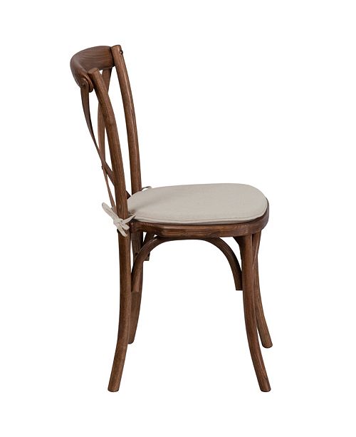 Flash Furniture Hercules Series Stackable Pecan Wood Cross Back Chair