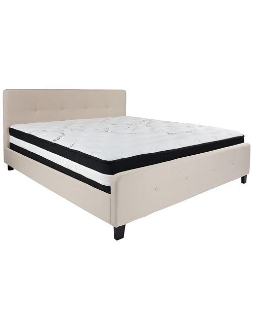 Flash Furniture Tribeca King Size Tufted Upholstered Platform Bed