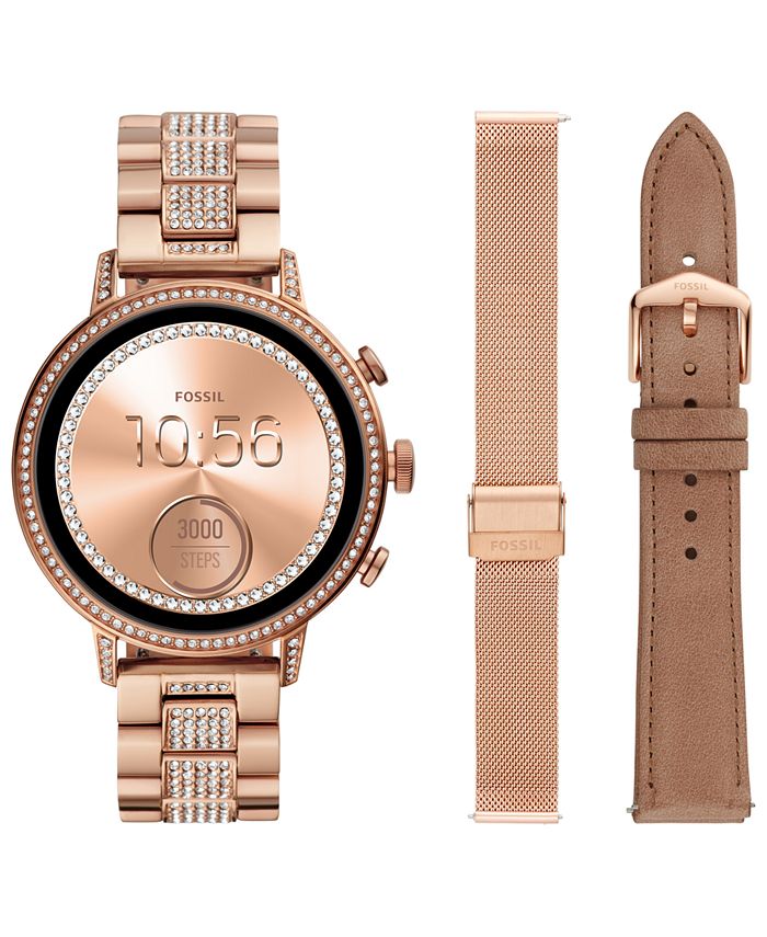 New q women's venture gen 4 hr shop stainless steel bracelet touchscreen smart watch 40mm