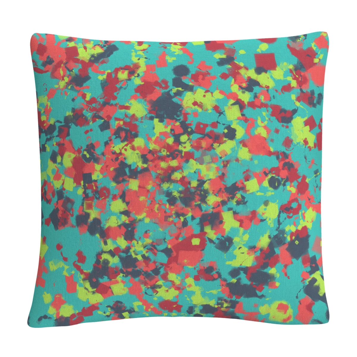 Abc Speckled Colorful Splatter Abstract 9Decorative Pillow, 16 x 16