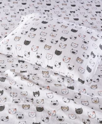 Novelty Printed Flannel 4-Pc. Sheet Set, Full