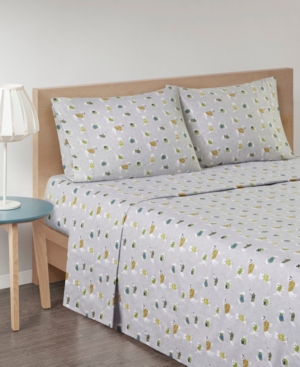 SLEEP PHILOSOPHY TRUE NORTH BY SLEEP PHILOSOPHY NOVELTY PRINTED COTTON FLANNEL 3-PC. SHEET SET, TWIN