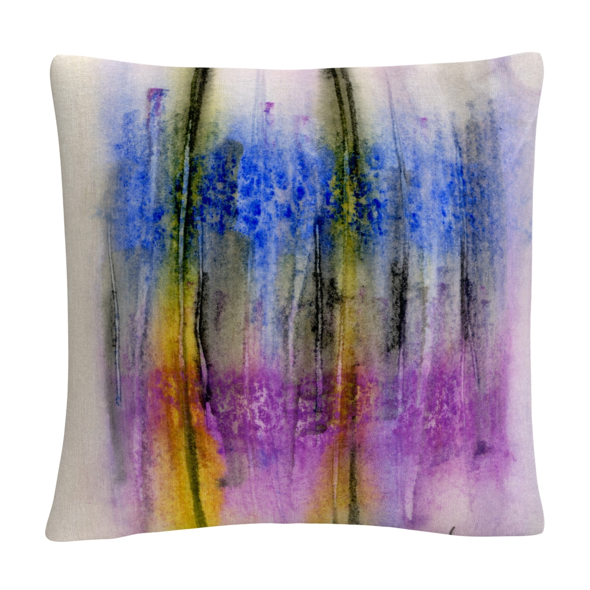 Anthony Sikich Aural Colorful Shapes Line Composition Decorative Pillow, 16 x 16