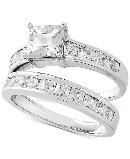 Macy S Cubic Zirconia Bridal Set In Sterling Silver Reviews