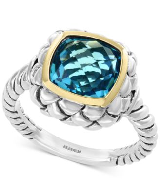 EFFY Collection - Blue Topaz Statement Ring (4-3/4 ct. t.w.) Ring in Sterling Silver & 18k Gold