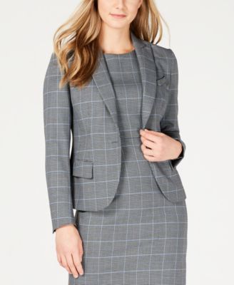 Anne Klein - Plaid Peak-Lapel Jacket