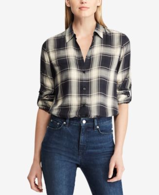 Lauren Ralph Lauren Plaid Twill Shirt - Macy's