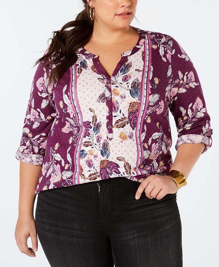 macy's style & co plus size tops