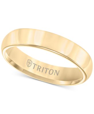 Triton - Domed Comfort Fit Band in Yellow Tungsten Carbide