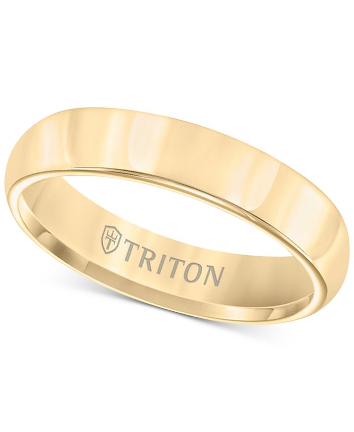 Triton - Domed Comfort Fit Band in Yellow Tungsten Carbide