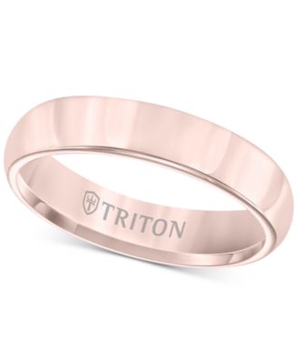 Triton - Domed Comfort Fit Band in Rose Tungsten Carbide