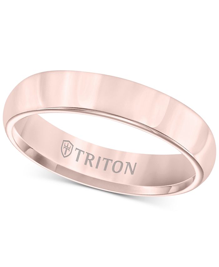 Triton - Domed Comfort Fit Band in Rose Tungsten Carbide