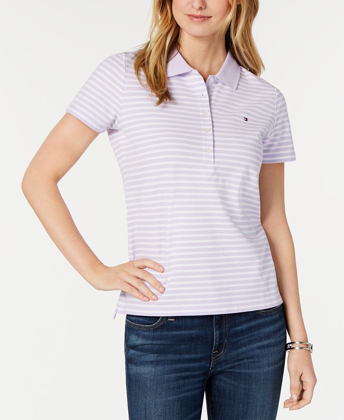 Tommy Hilfiger Striped Piqué Polo Top, Created for Macy's - Macy's
