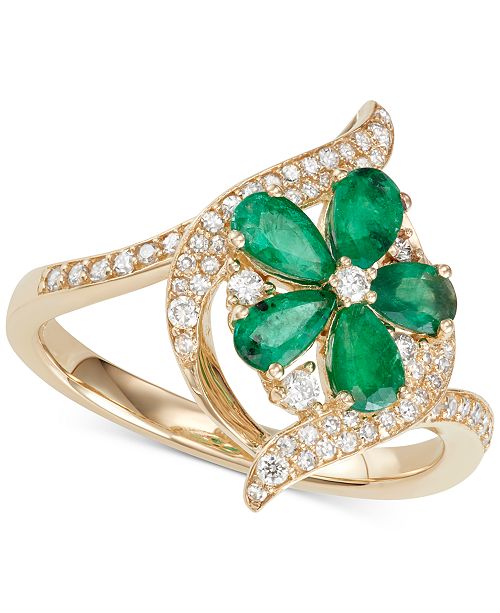 Macy S Sapphire 1 1 2 Ct T W Diamond 1 3 Ct T W Ring In 14k White Gold Also In Emerald Certified Ruby Reviews Rings Jewelry Watches Macy S