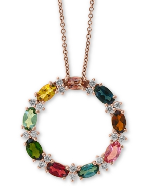 image of Effy Multi-Tourmaline (2-1/10 ct. t.w.) & Diamond (1/4 ct. t.w.) 18