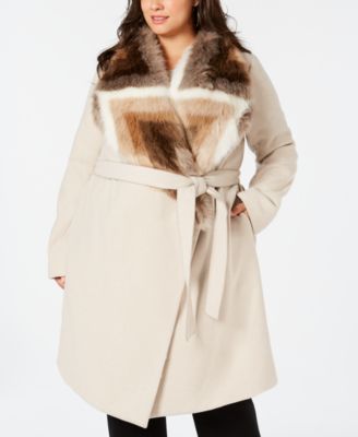 plus size belted coat