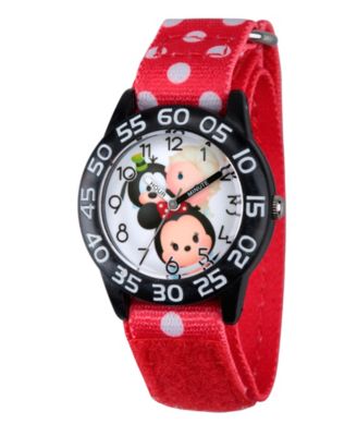 ewatchfactory Disney Minnie Mouse, Elsa and Goofy Girls' Black Plastic Time Teacher Watch