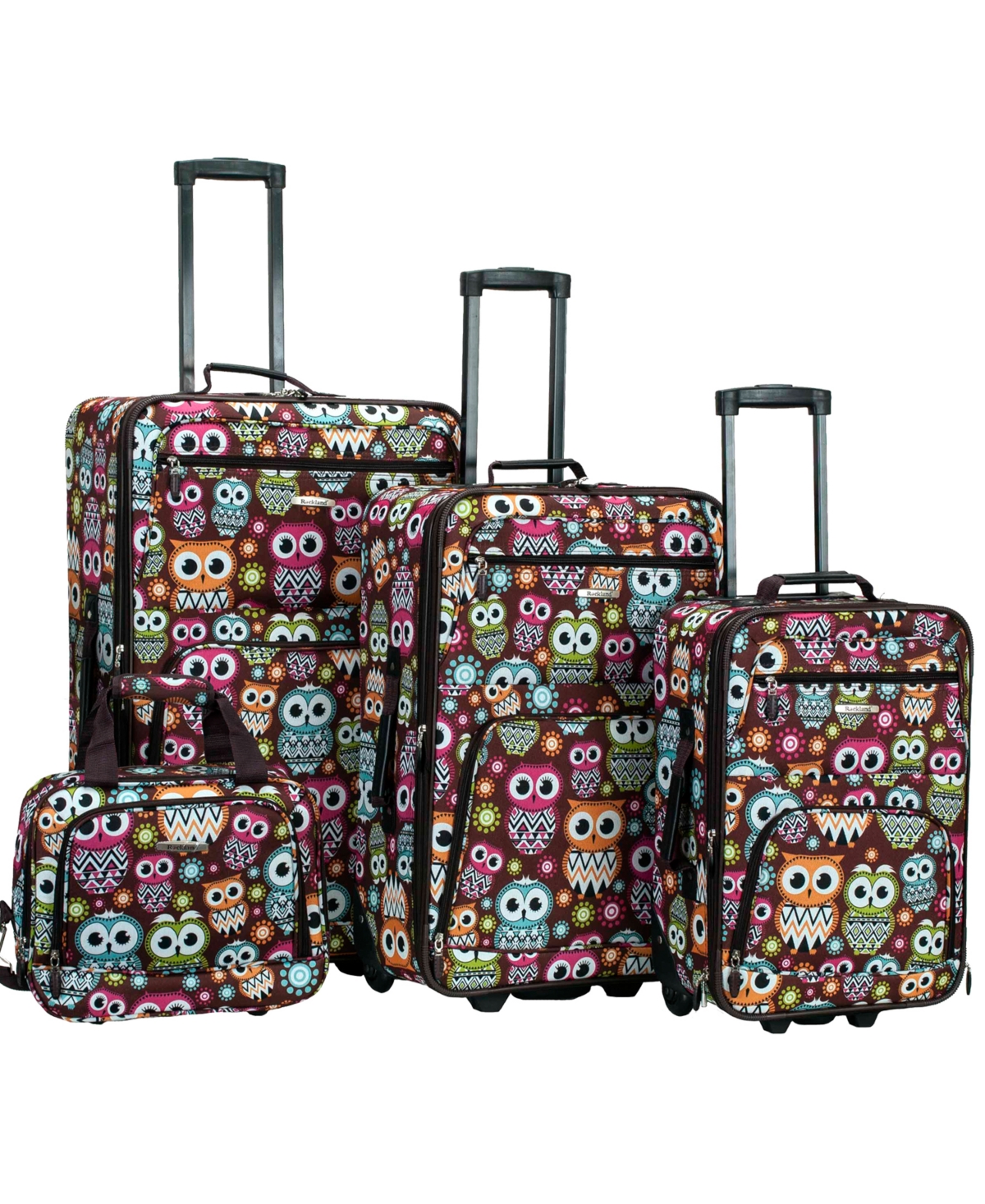 4-Pc. Softside Luggage Set - White Dots on Pink
