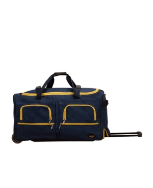 Rockland 30" Duffle Bag In Navy With Yellow Trim