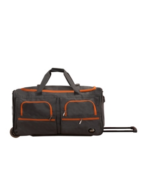 Rockland 30" Duffle Bag In Charcoal With Orange Trim