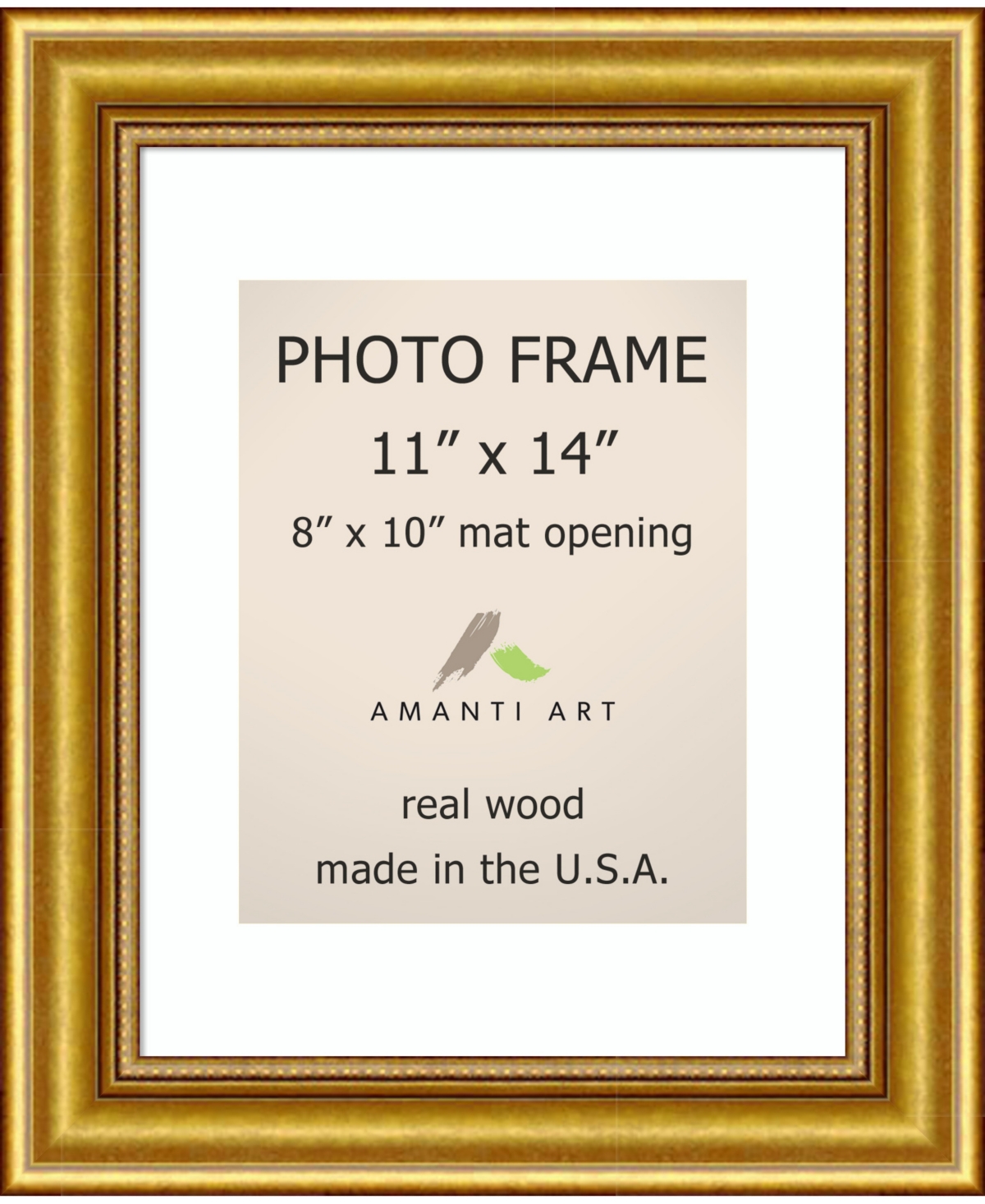 Amanti Art Townhouse Gold 11 X 14 Matted to 8 X 10 Opening Wall Picture Photo Frame