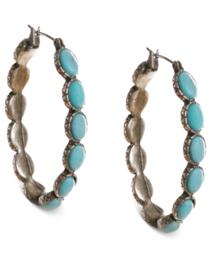image of Lucky Brand Earrings, Reconstituted Turquoise 1-5/8