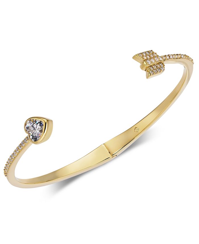 kate spade new york Gold-Tone Crystal Heart Arrow Cuff Bracelet & Reviews -  Bracelets - Jewelry & Watches - Macy's