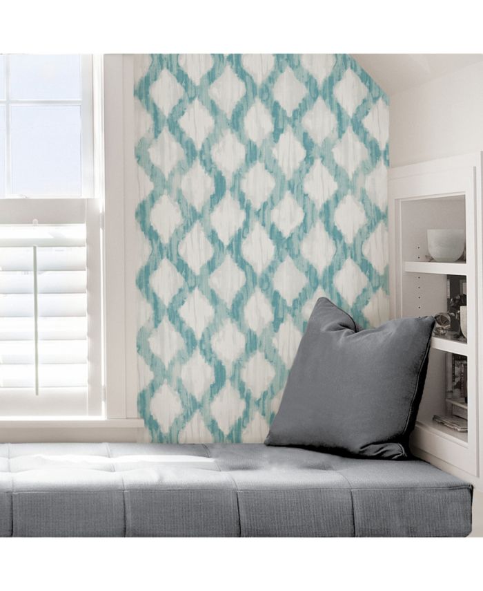 Brewster Home Fashions Teal Floating Trellis Peel And Stick Wallpaper & Reviews - Wallpaper - Home Decor - Macy's