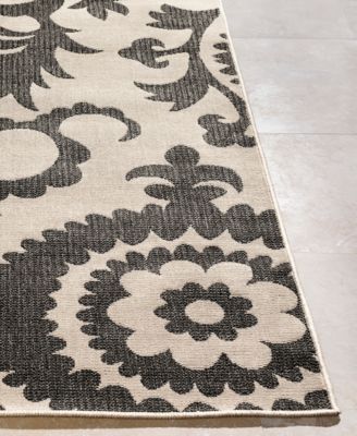 Alfresco ALF-9612 Black 8'9" Round Area Rug, Indoor/Outdoor