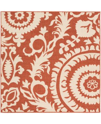 Livabliss - Alfresco ALF-9613 Rust 7'3" Square Area Rug