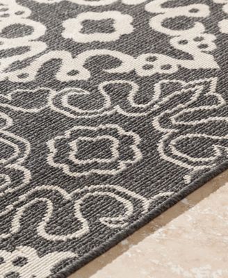 Alfresco ALF-9637 Black 7'6" x 10'9" Area Rug, Indoor/Outdoor