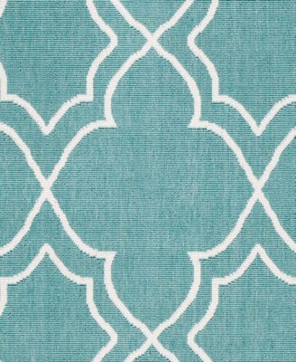 Alfresco ALF-9653 Teal 8'9" x 12'9" Area Rug, Indoor/Outdoor