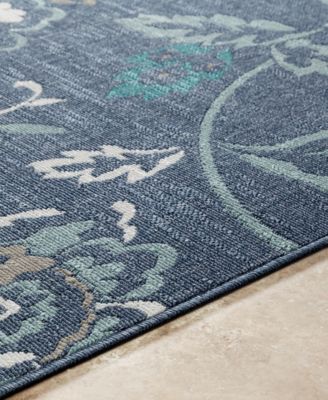 Alfresco ALF-9673 Charcoal 8'9" Round Area Rug, Indoor/Outdoor