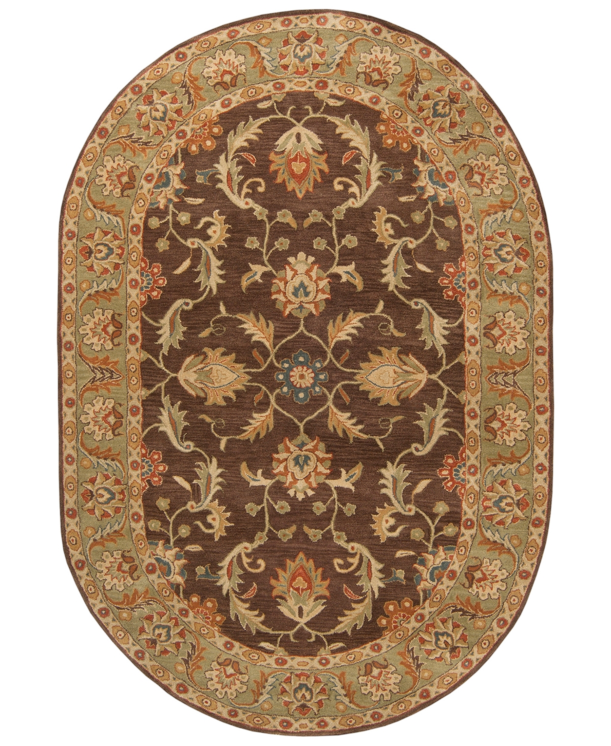 Surya Caesar Cae-1009 Dark Brown 8' x 10' Oval Area Rug - Dark Brown