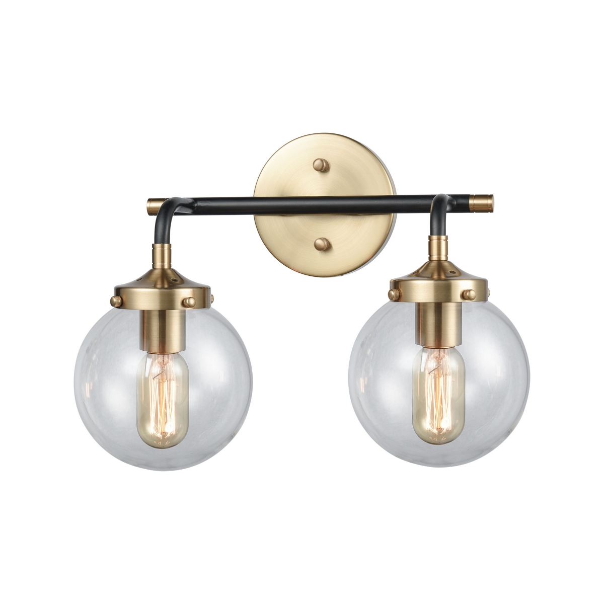 Boudreaux 2 Vanity Matte Black/Antique- Gold