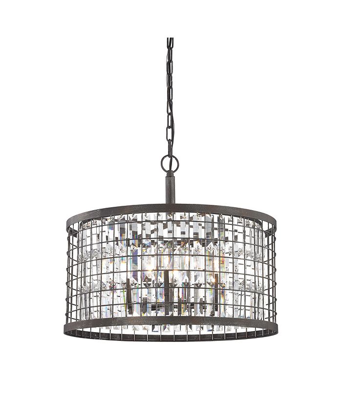 ELK Lighting Nadina 6 Light Chandelier in Silverdust Iron Macy's