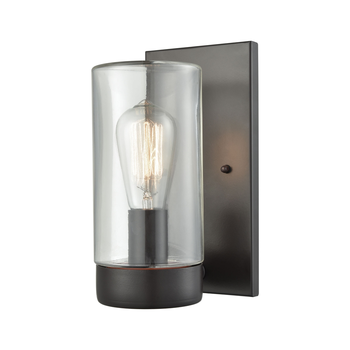 Ambler 1 Light Outdoor Wall Sconce in Oil Rubbedwith Clear Glass - Bronze