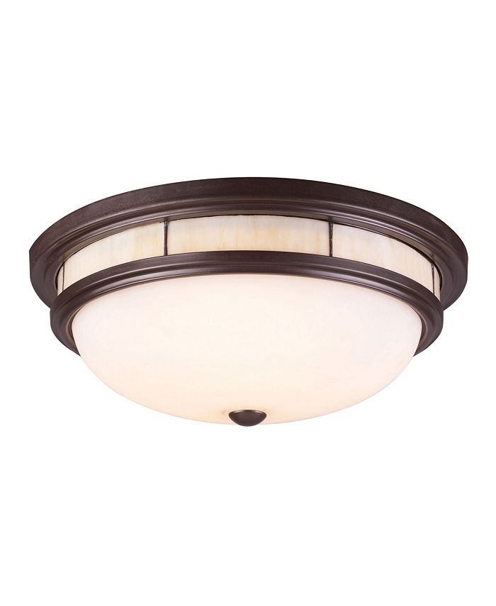 Macy's Tiffany 3Light Flush Mount in Oiled Bronze & Reviews All