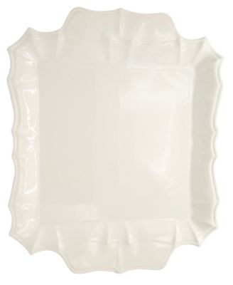 Euro Ceramica - CHLOE SQUARE PLATTER WITH HANDLES IN WHITE