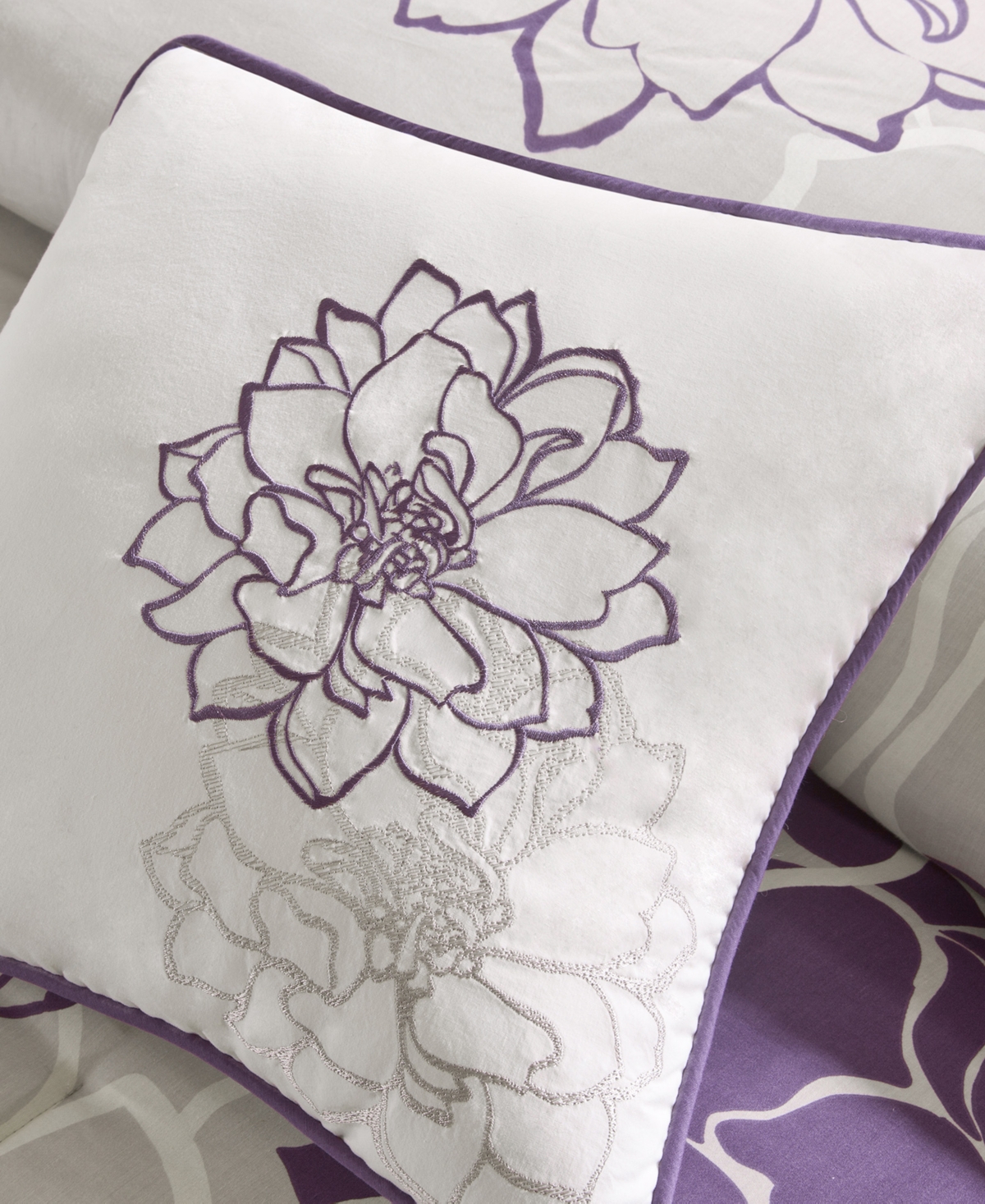 Madison Park Lola 6-pc. Duvet Cover Set, King/california King In Taupe Grey,purple