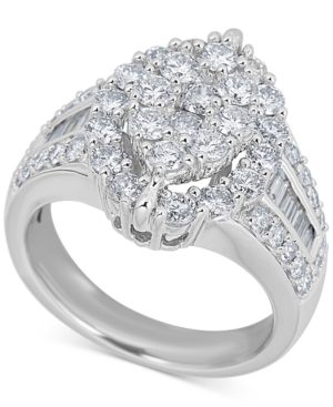 image of Diamond Oval Cluster Ring (2 ct. t.w.) in 14k White Gold