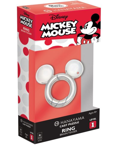 Детские игрушки BePuzzled Hanayama Level 1 Mickey Mouse Ring Cast Puzzle, Ages 8+