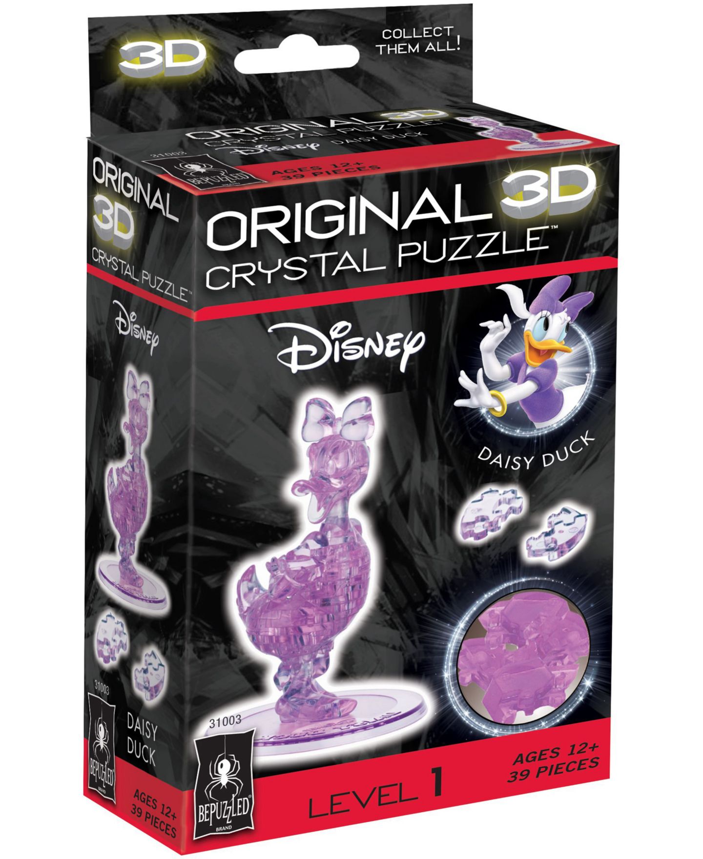 Детский пазл BePuzzled 3D Faux Crystal Puzzle - Disney Daisy Duck, 39 Pieces, Ages 12+ — фото 1