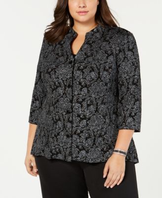 Alex Evenings - Plus Size Printed Jacket