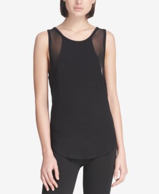 DKNY Sport Mesh-Trimmed Tank Top, Created for Macy's